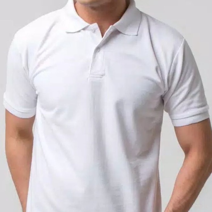 KAOS POLO SHIRT/KERAH POLO POLOS (A)-Putih