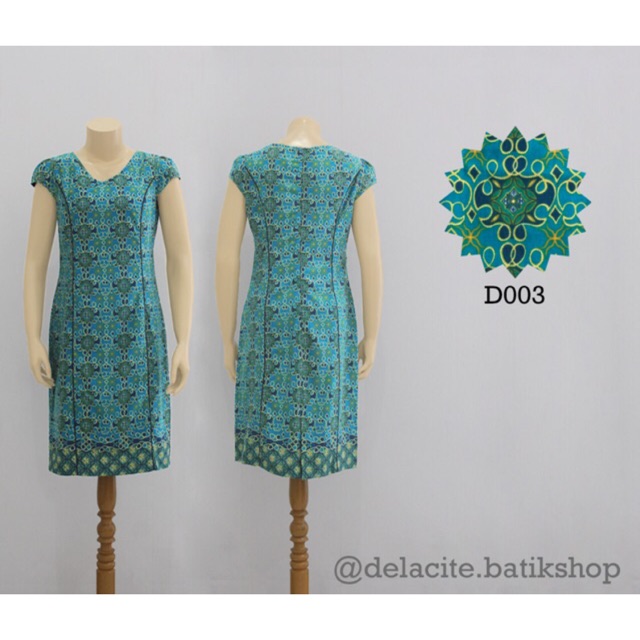 Batik Dress Atasan Wanita (Turquoise Tosca Hijau Biru 1)