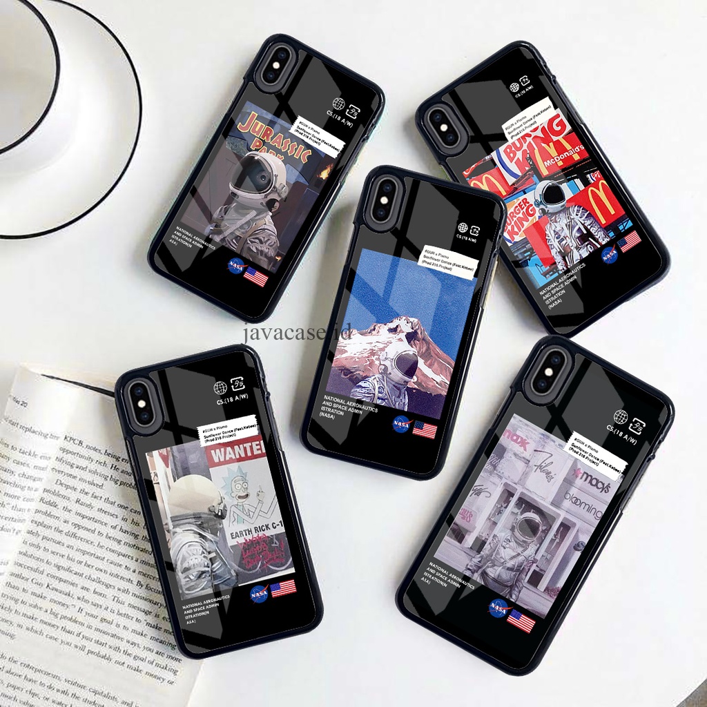HARDCASE 2D GLOSSY CASING NASA ASTRONOT IPHONE TERBARU CASE HP VIVO V23E Y33s Y21S Y20 Y30 Y91C V21 