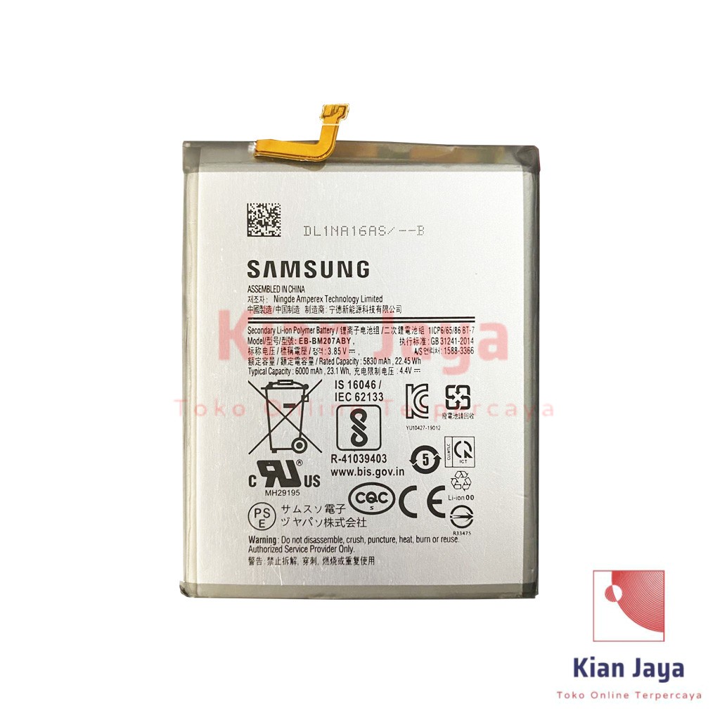 Baterai M21 M31 M315F M30s M307FN Original OEM Batre Batrai Battery Hp EB-BM207ABY Ori