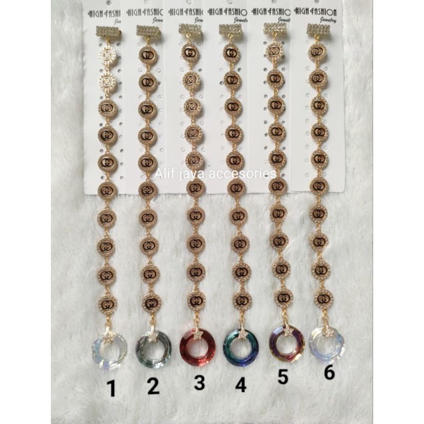 Bros dagu Jurai panjang / Bros dagu Jurai Swarovski TERBARU