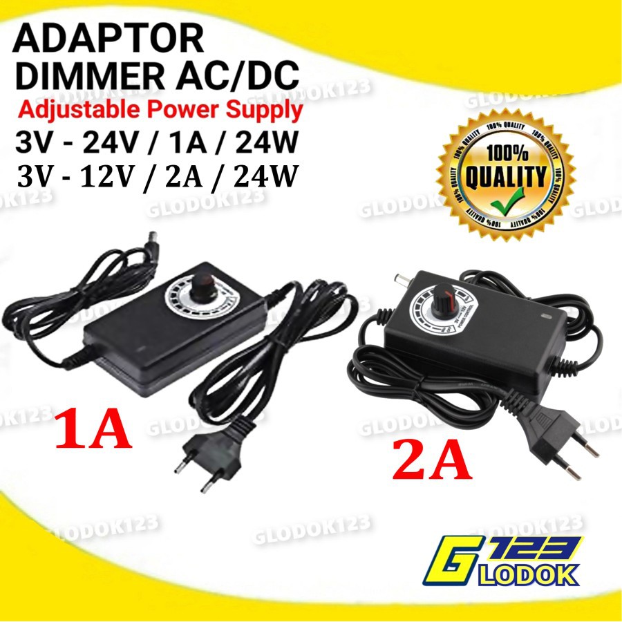 Adaptor Dimmer Switching Power Supply Adjustable AC DC 3 12 24 V 1A 2A