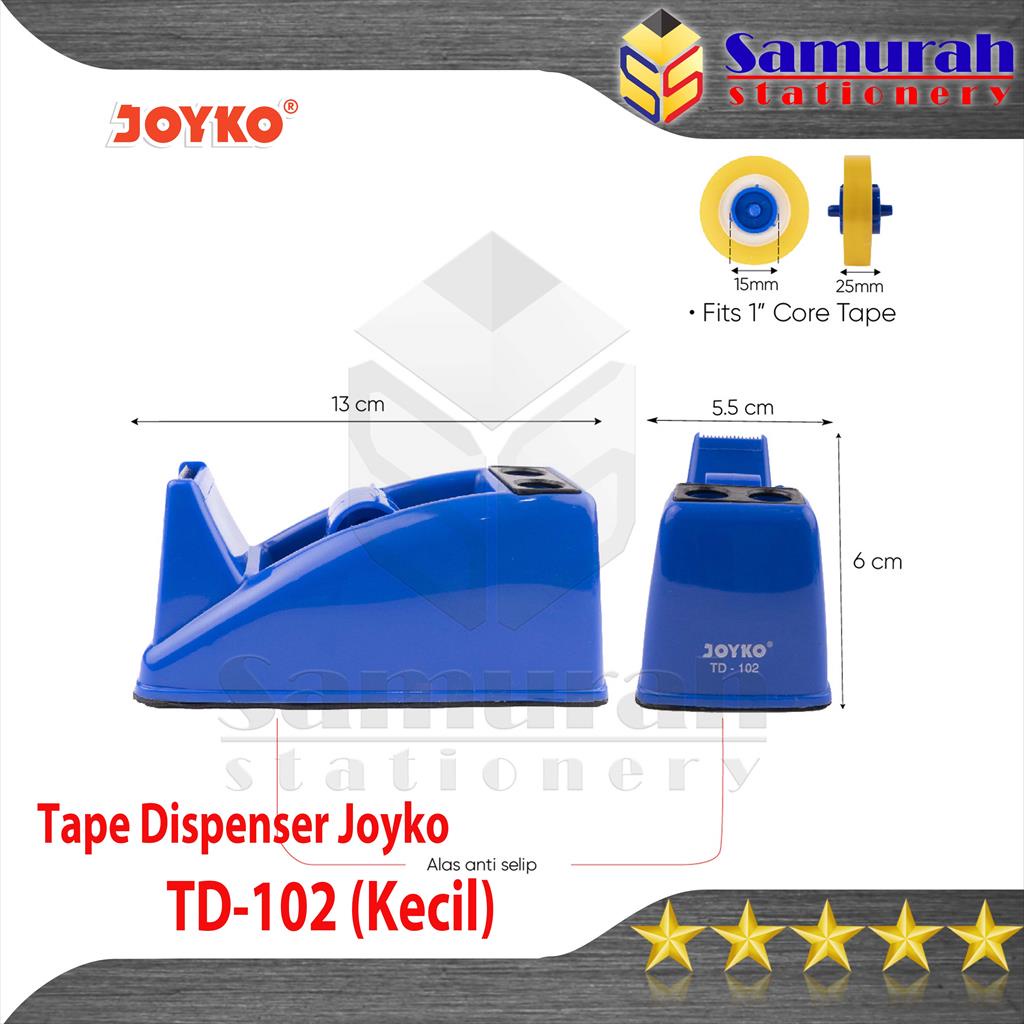 

Tape Dispenser Joyko TD 102 Kecil / Tempat Potong Isolasi TD-102 Mini / Cutter Pemotong Solatip