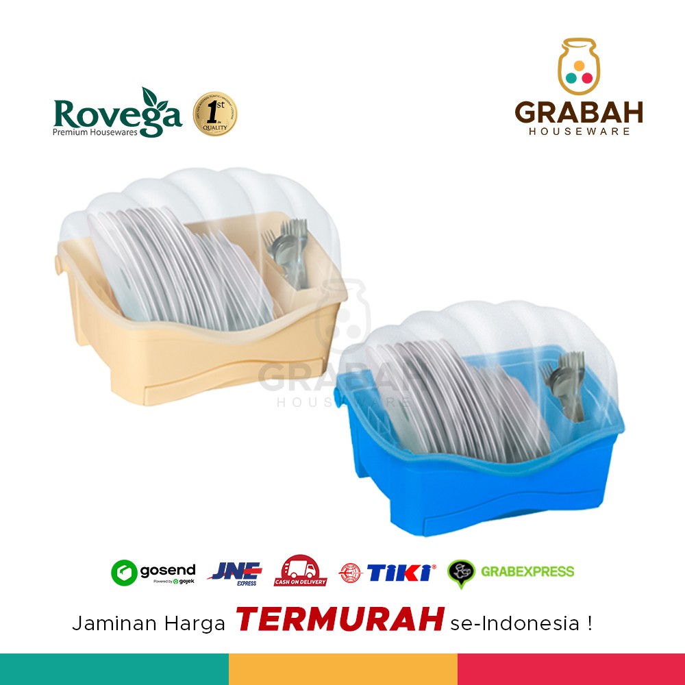 Grabah HousewareRovega Rak Piring Tempat Piring Plastik Dish Drainer Shella SDR-800