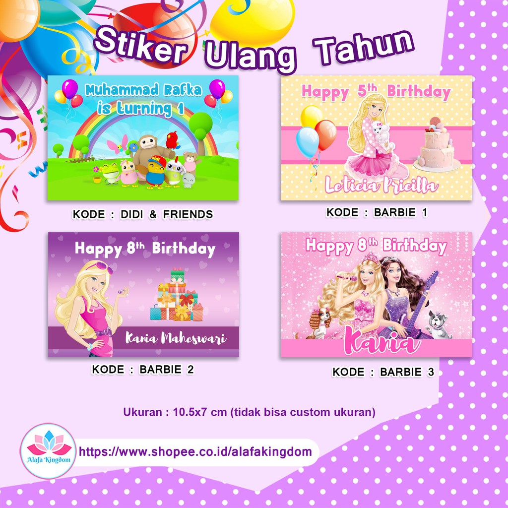 

1 pcs Stiker Kotak Stiker Ulang Tahun Stiker Aqiqah Label Stiker Stiker Bingkisan Ulang Tahun