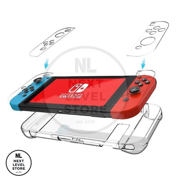 Full Hard Case Clear Nintendo Switch Protection Transparant - Blue