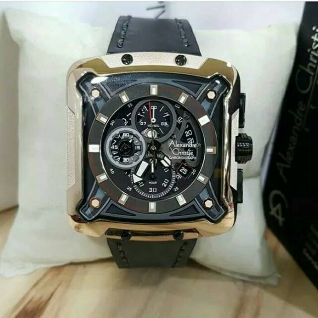 JAM TANGAN PRIA ALEXANDRE CHRISTIE AC 3030 BLACK ROSEGOLD