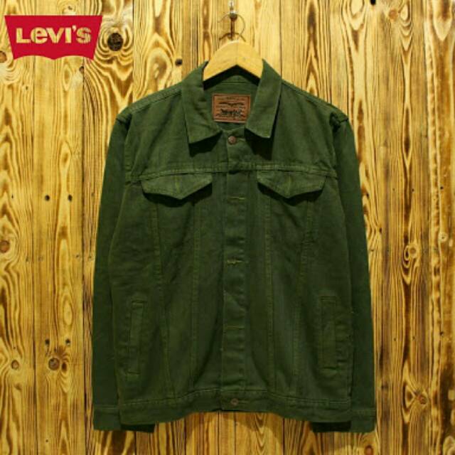 Jaket Jeans Pria - Jaket Jeans Hijau Army - Jaket Jeans Pria Hijau Army