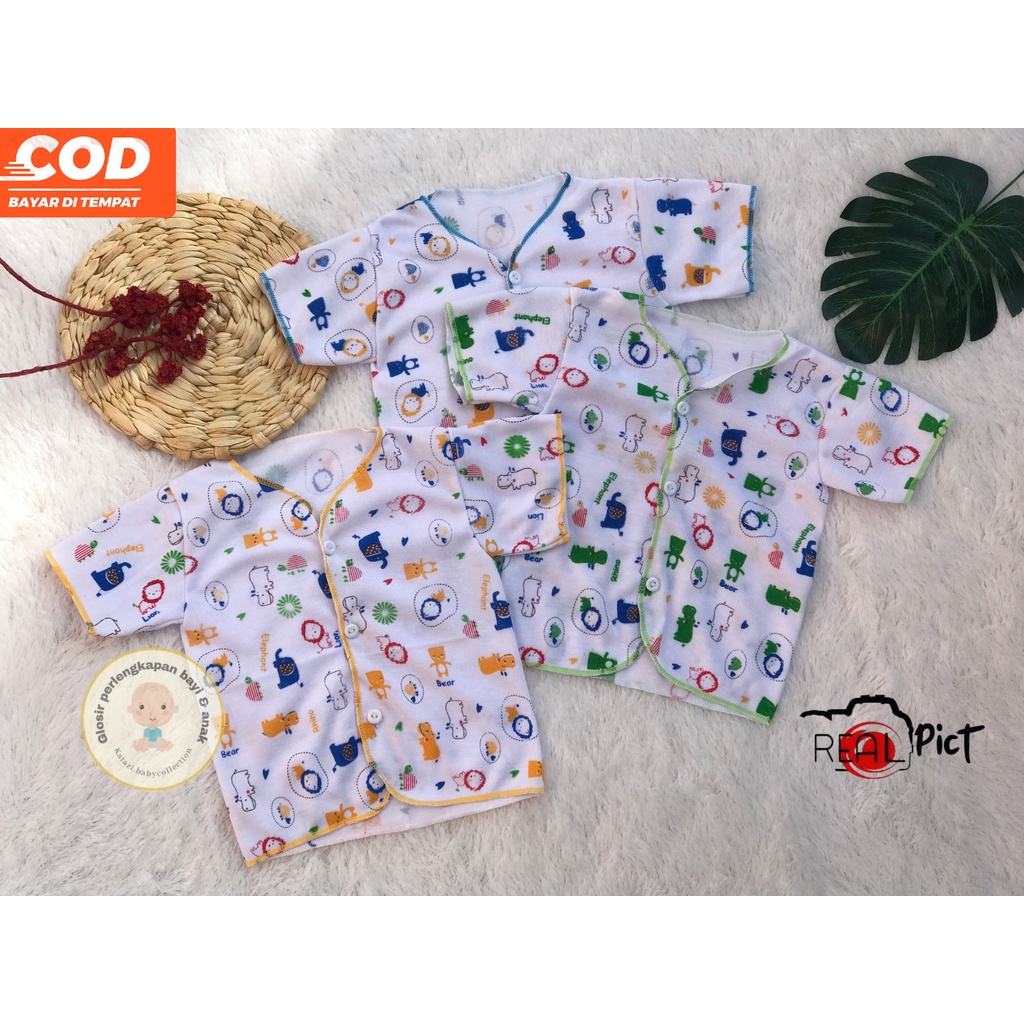 [BTPKPW002] 3 Pcs Baju Bayi Tangan Pendek Newbron Umur 0 - 6 Bulan