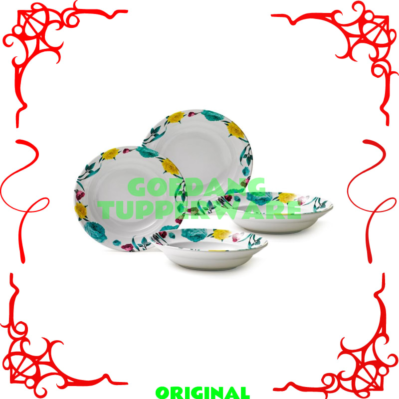 Piring Makan Tupperware - Piring Saji PEONY MELAMIN SMALL PLATE Set