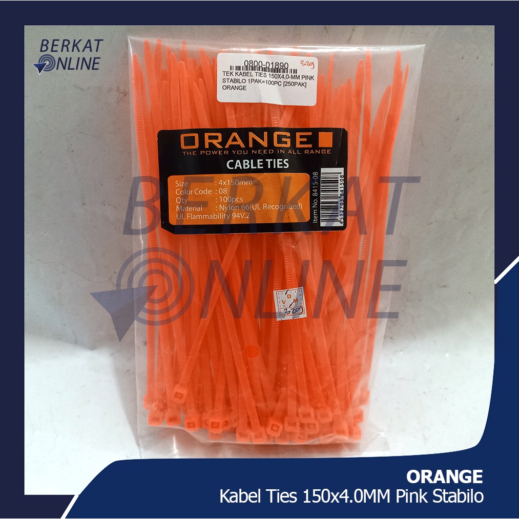 

ORANGE Kabel Ties 150x4mm Warna Pink Stabilo