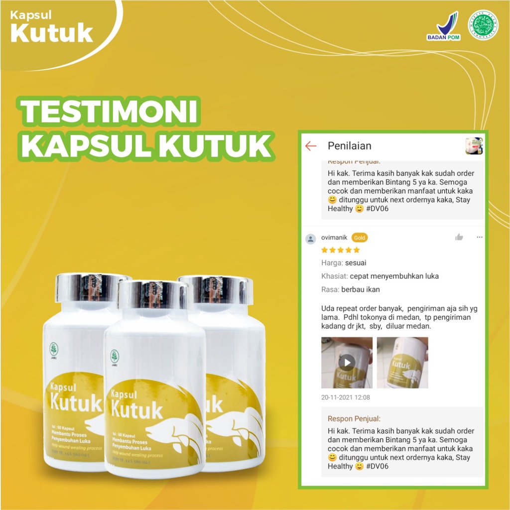 Original Kapsul Kutuk Premium 5x Cepat Sembuh Pasca Operasi Diabetes - Ekstrak Albumin Ikan Gabus Tingkatkan Daya Tahan Tubuh Perbaiki Gizi Buruk