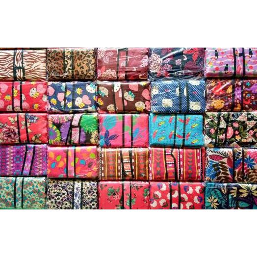 PROMO TERBARU TIKAR / TIKER PIKNIK LIPAT KARAKTER TSUM TSUM MOTIF BUNGA CANTIK MIKROSATIN ANTI AIR