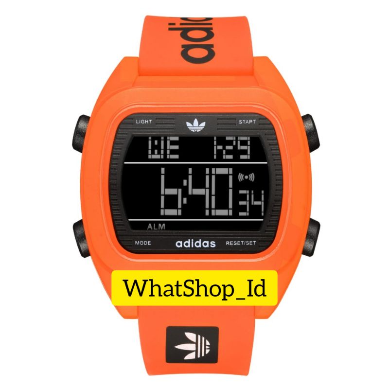 WhatShop_Id Jam Tangan Pria ADIDAS Digital Anti Air Tali Full Rubber