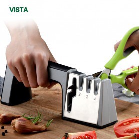 Pengasah Pisau Dapur Multifungsi Knife Sharpener 3 Stages / 3 Slot Batu Artefak Asahan penajam pisau dapur