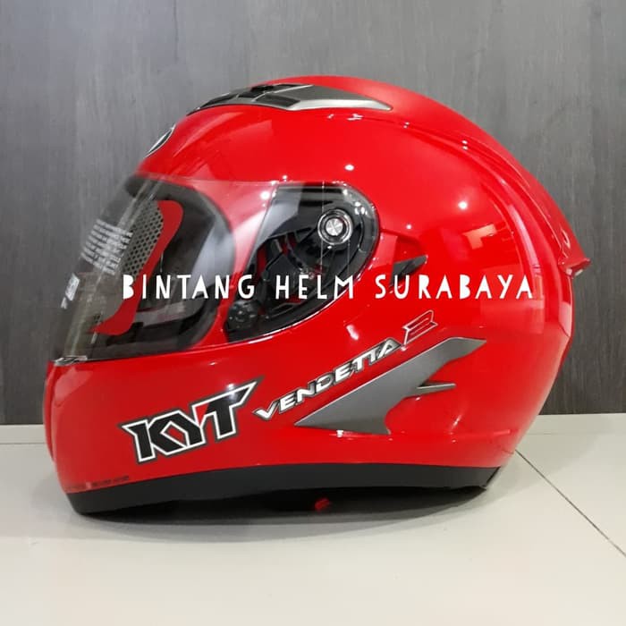 Helm Full Face Kyt Vendetta 2 Solid Fire Red Shopee Indonesia