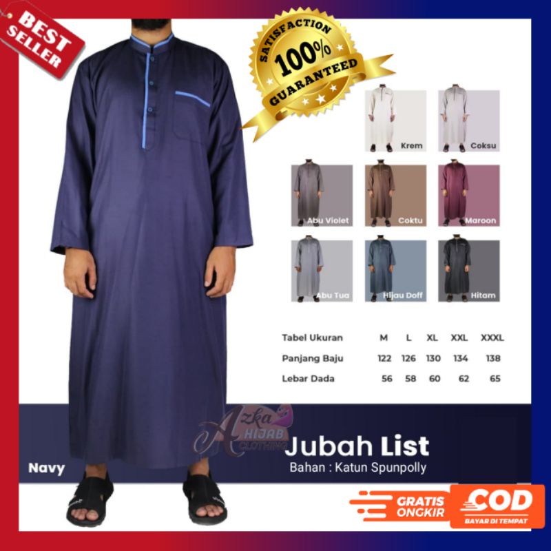 [TERBARU]JUBAH LIST 2021/ JUBAH PRIA DEWASA /JUBAH PRIA TEBARU / BAJU MUSLIM PRIA / BAJU GAMIS PRIA
