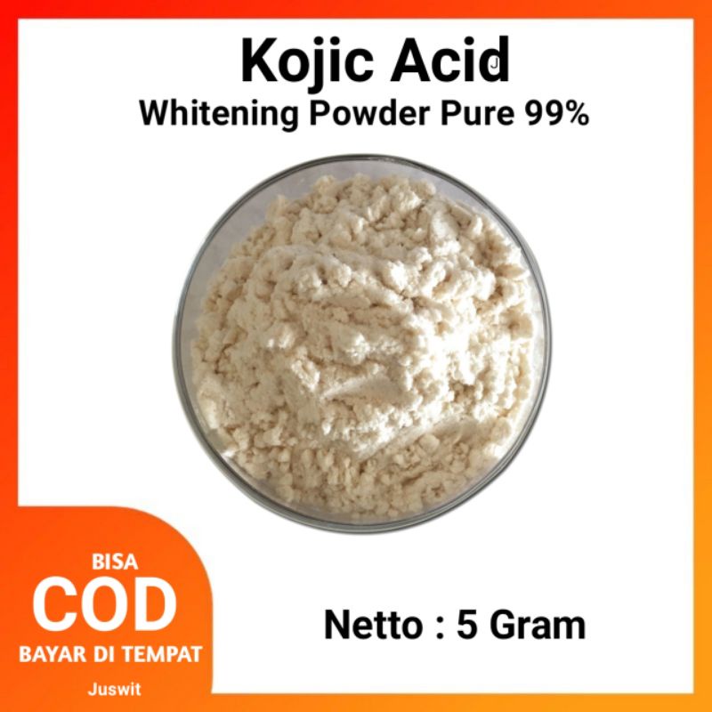 ( COD ) Kojic Acid Powder 5 Gram Bibit Pemutih Kulit Untuk Handbody/Cream/Sabun/Lulur/Masker/Dll