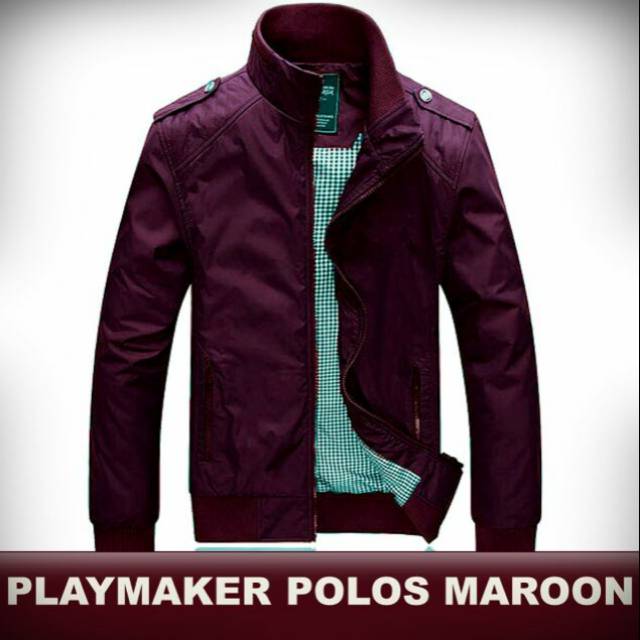 Jaket playmaker marun polos