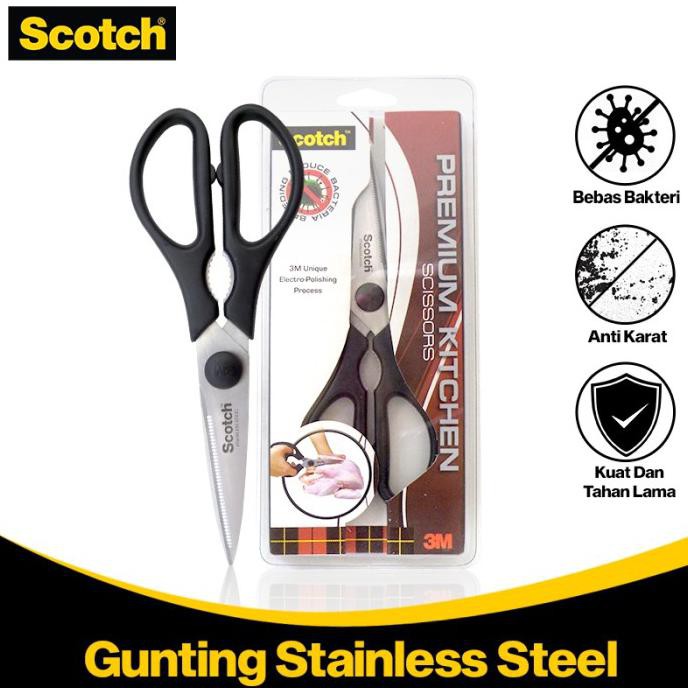 

3M Scotch Gunting Dapur Stainless Premium Kitchen Scissors 3M-KS-P