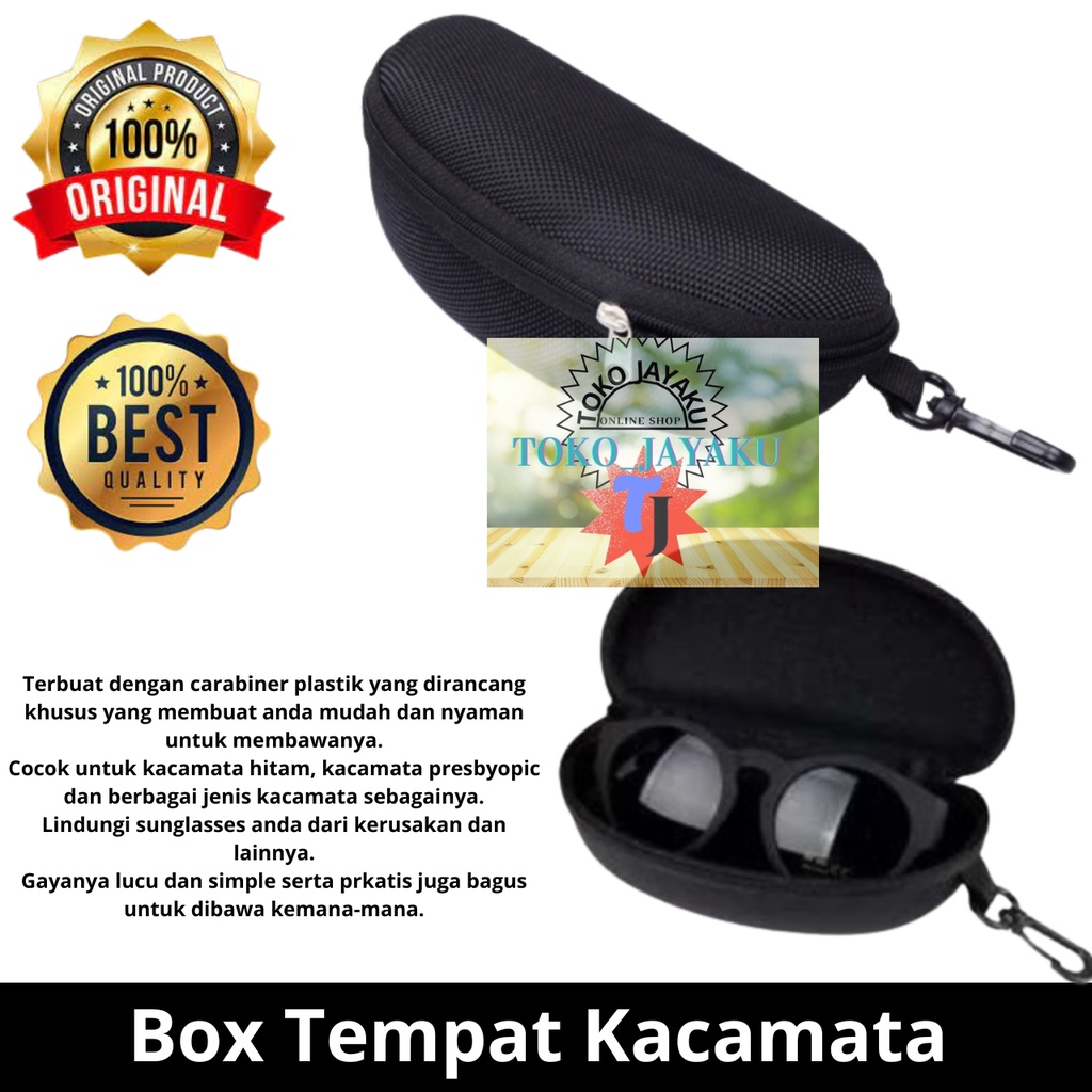 Kotak Kacamata Hardcase Cover Kacamata Box Case Resleting Tempat Kacamata Resleting