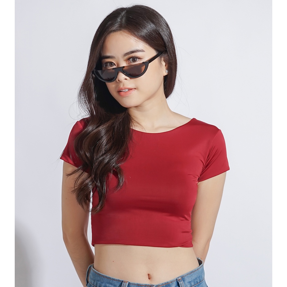 MODAVIE - LIV CROP TOP Baju Wanita Crop Top Korea Crop Tee