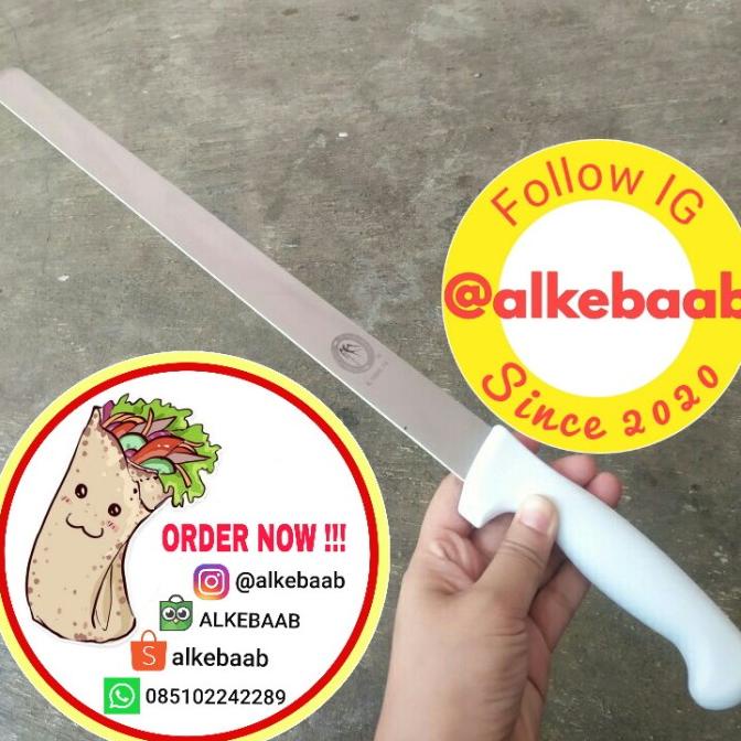 ,,,,,,,] PISAU ROTI PISAU KEBAB PISAU KUE DAPUR DAGING STAINLESS PANJANG 13"