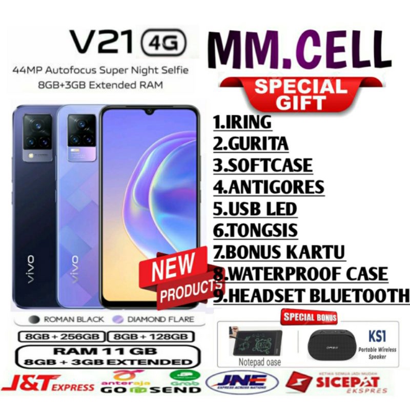 VIVO V21 4G RAM 8/256 GB | V21 4G 8/128 GB | T1 5g 8/128 GB GARANSI RESMI VIVO INDONESIA