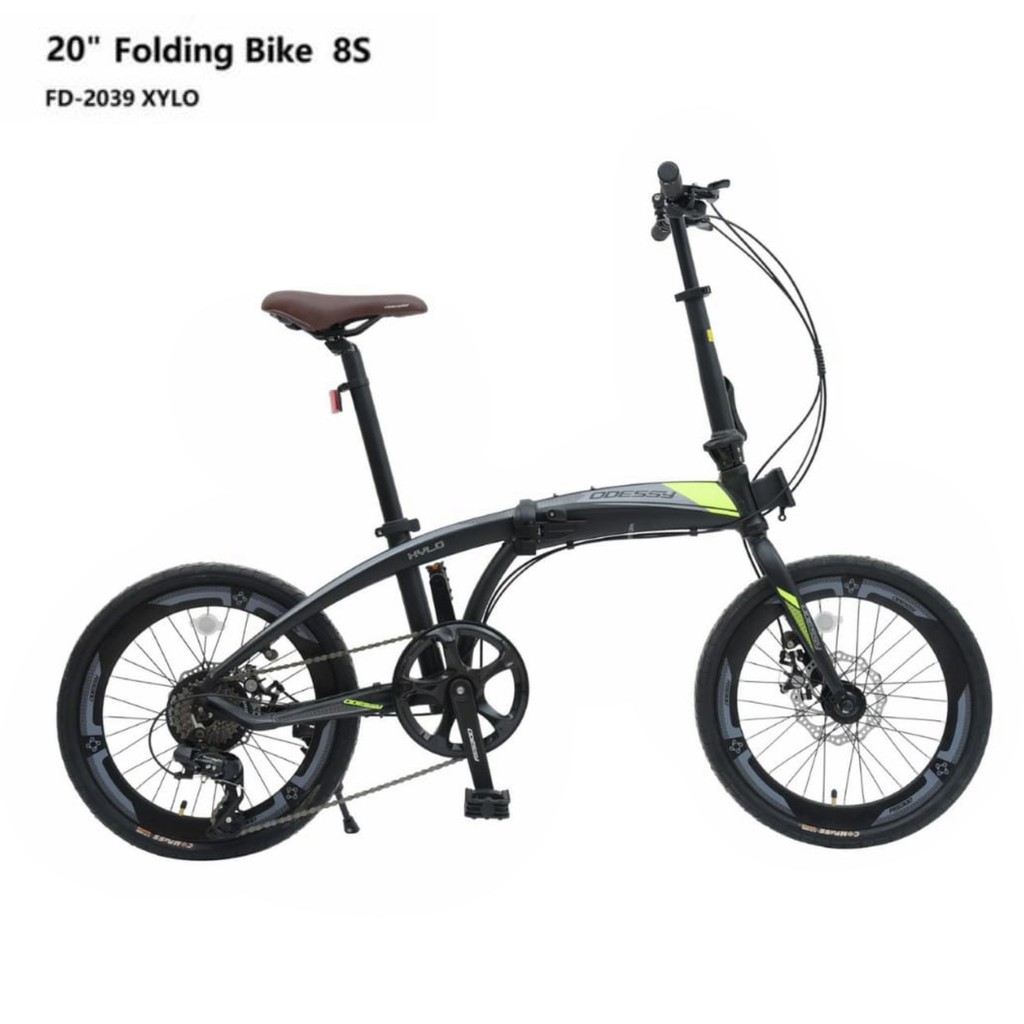 SEPEDA LIPAT ODESSY 20" FD-2039 XYLO 8S BLACK-YELLOW