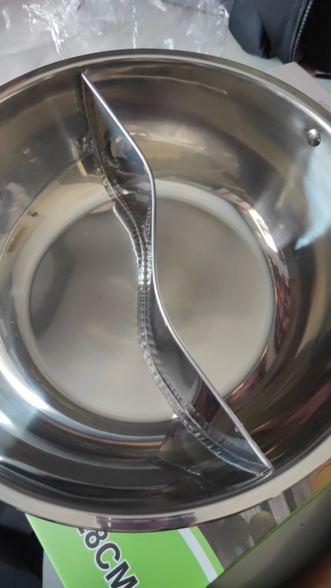 Shabu Shabu Hot Pot Panci Stainless Steel Hot Pot 2 Sekat 28cm