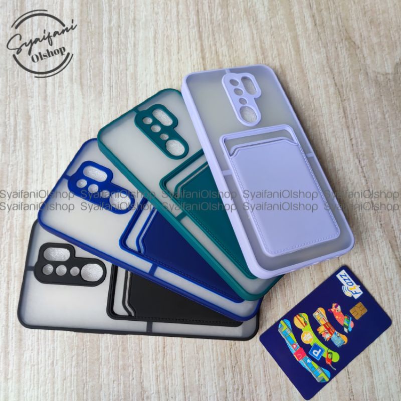 Card Case Xiaomi Redmi 9 / M2004J19G / M2004J19C Case Slot Kartu + Protection Camera