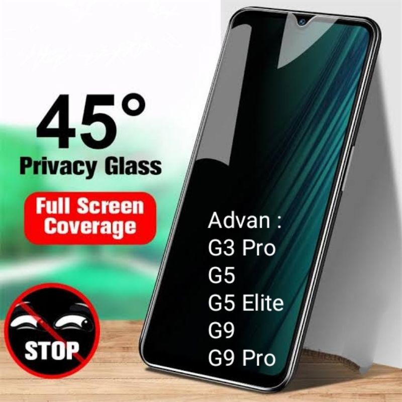 Tempered Anti SPY Privacy Advan G9 G3 Pro G5 Plus Elite Screen Guard Magic Glass Protector