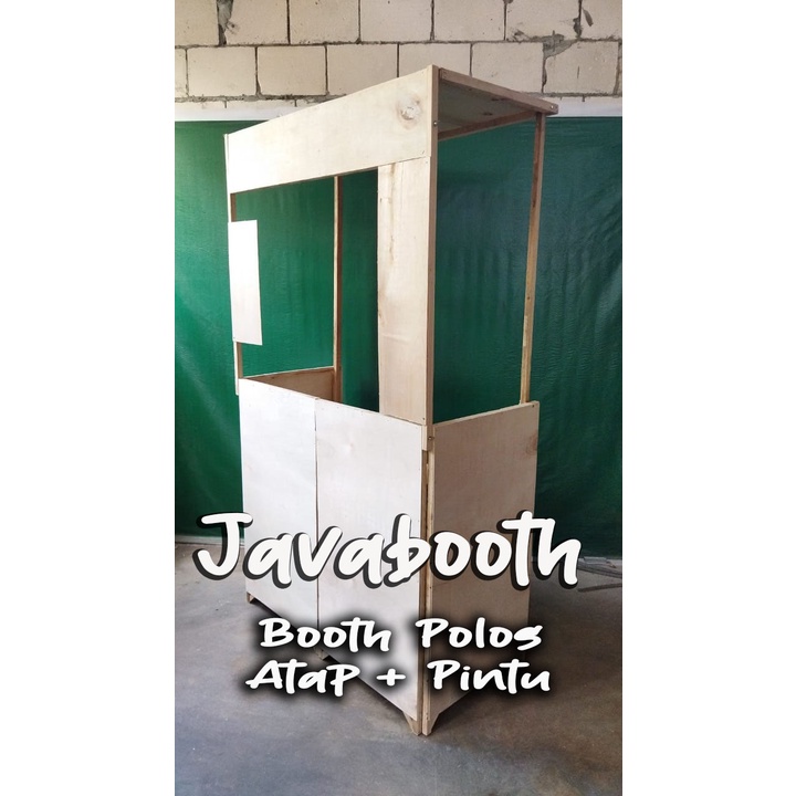 Booth Portable Kayu Jumbo 140x90x45 cm Bonus Atap + Pintu+Rak Depan