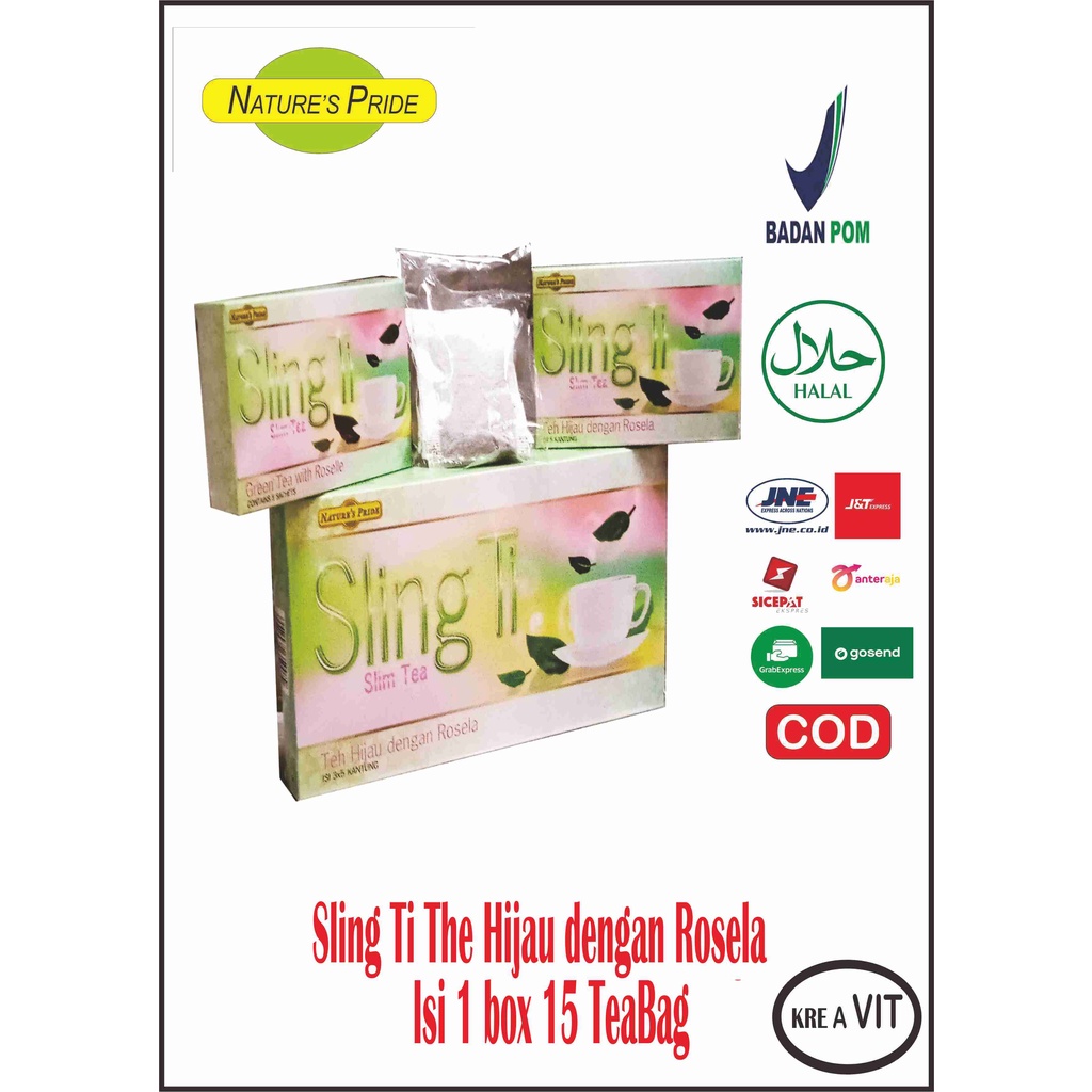 

NATURE'S PRIDE SLING TI TEH HIJAU DENGAN ROSELA MELANGSINGKAN TUBUH MENGURANGI KOLESTEROL PELUNTUR LEMAK DAN MELANCARKAN BUANG AIR ISI 1 BOXi 15 TEABAG