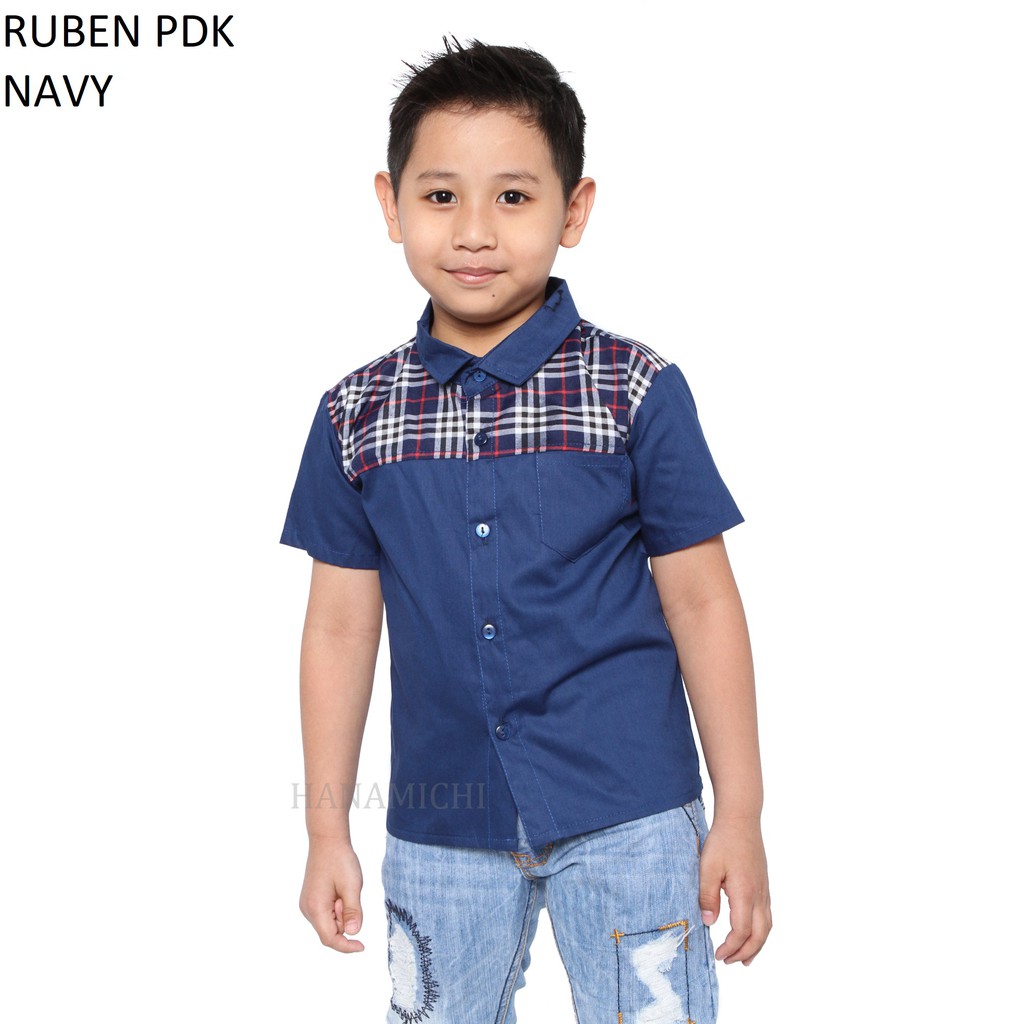 Kiminori Baju Kemeja Anak Lengan Pendek Ruben