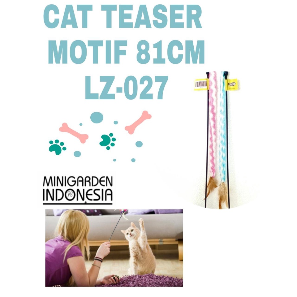 TONGKAT KUCING LZ 027 cat teaser stik bulu mainan kucing interaktif stick bulu