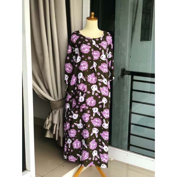 Daster Rayon Habel / DASTER POLKA Longdress, Lengan raglan 3/4-DLT 11