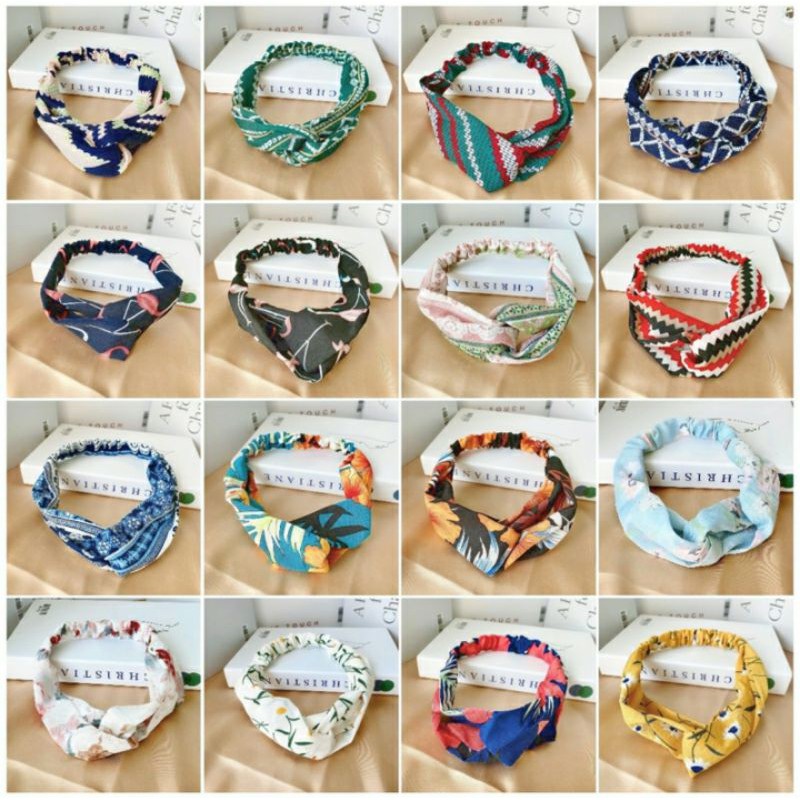 BANDANA SILANG MOTIF BANDO ALA KOREA