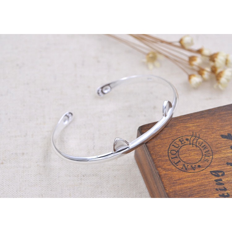925 Perak gelang untuk wanita Perhiasan Fashion kucing lucu SZ046