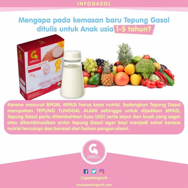 Gasol tepung mpasi organik - mpasi bayi | tepung gasol