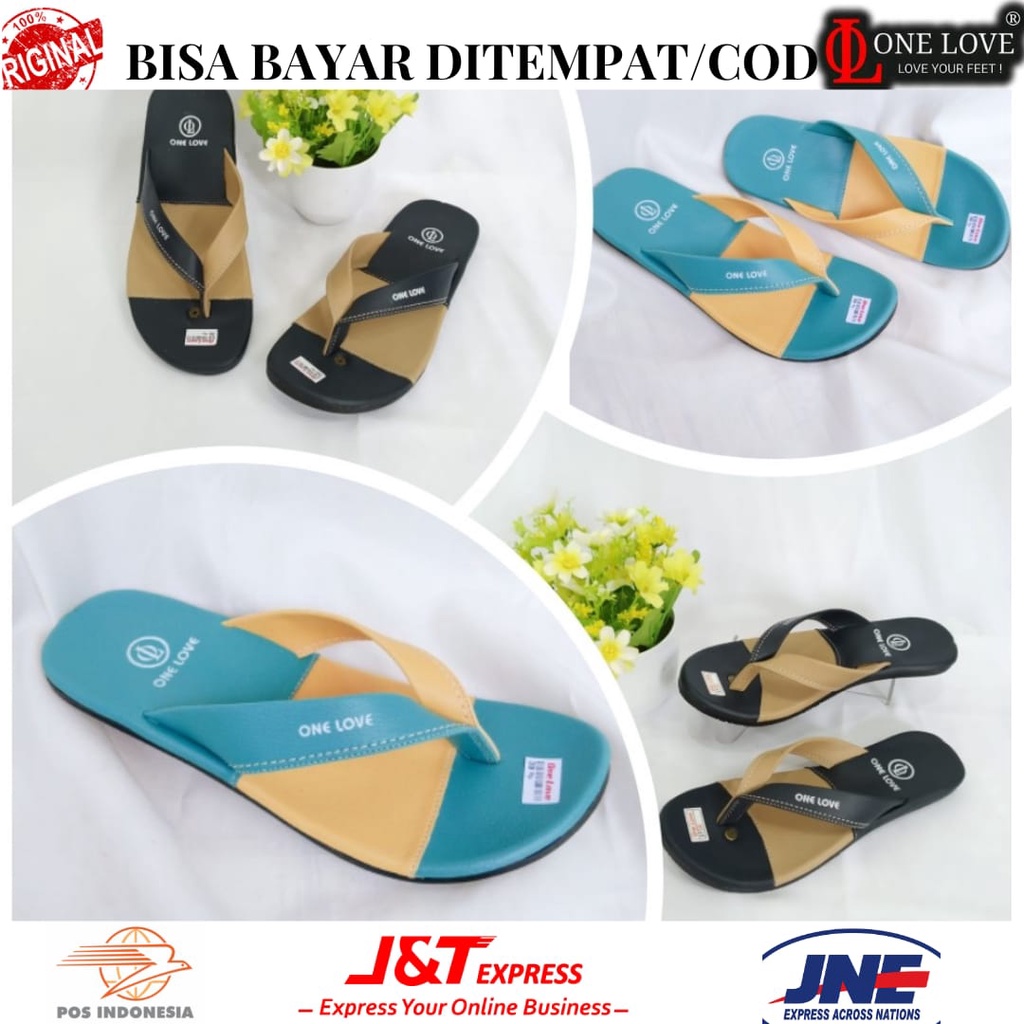 One Love Sandal Pria Model Terbaru Sandal Original Kulit Super Trendy Masa Kini Empuk Nyaman