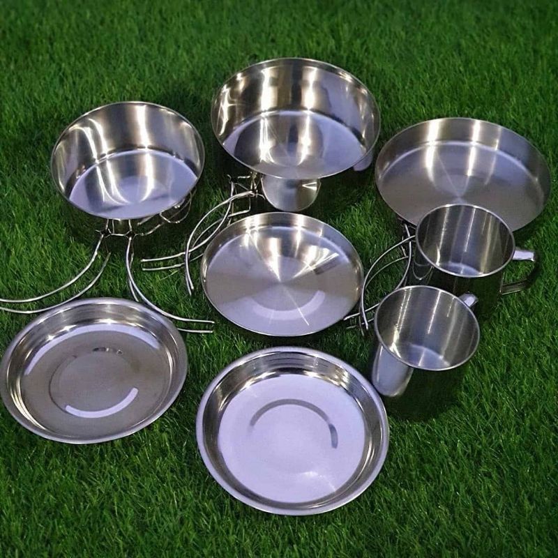 Cooking set merk Camelwil/Nesting set/ 8 set cooking sola / CAMELL WILL COOKINGSET  NESTING CAMPING