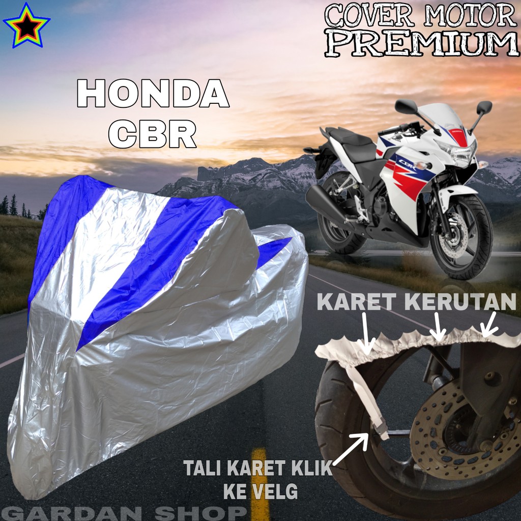 Sarung Motor HONDA CBR Silver BIRU Body Cover Penutup Motor Honda Cbr PREMIUM