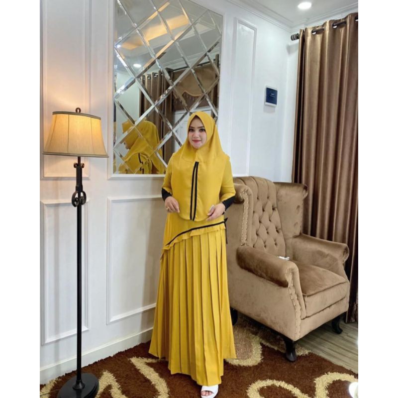 gamis syari HK motif serong