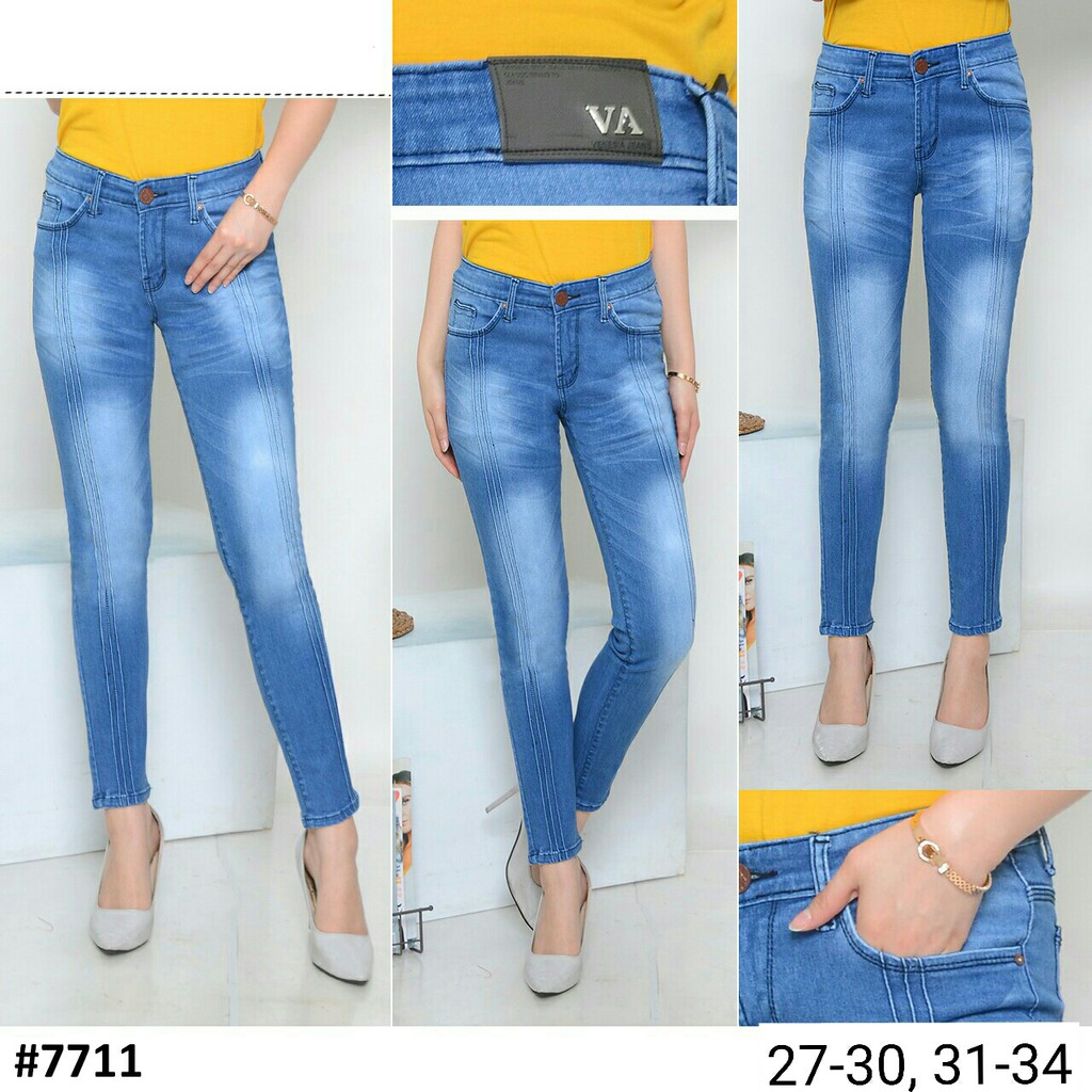 [size 27-34] Celana Jeans Tulang Tiga / Celana Jeans Garis / Celana Tulang 3 / Celana Tulang Depan