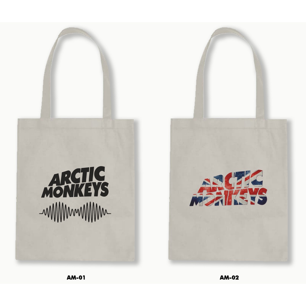 Tas Tote Bag Resleting Kanvas/Blacu  - Arctic Monkeys