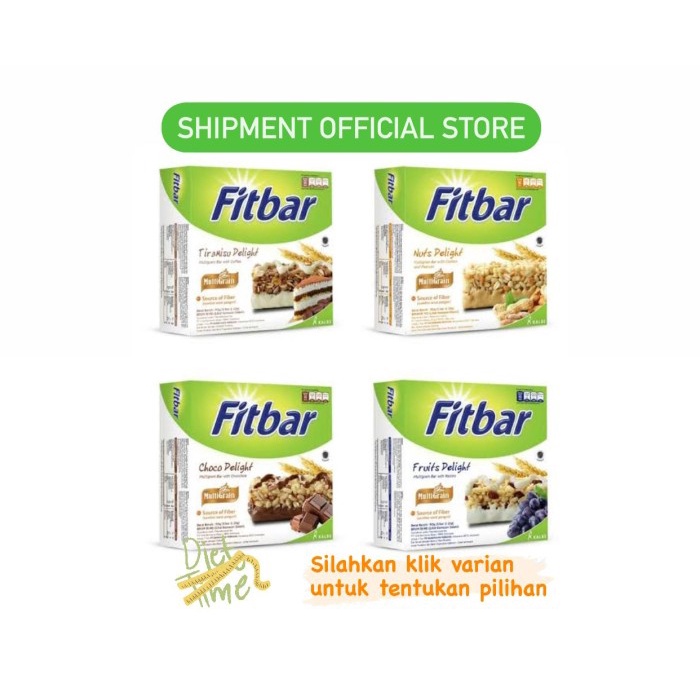 

Instant-Camilan- Fitbar Multigrain Nuts Fruits Chocolate Tiramisu Delight Snack Kalbe - Fruits