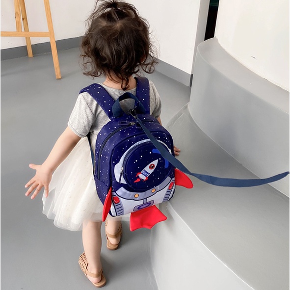 Tas backpack Anak Laki-laki / Perempuan Gambar Astronot 3D Import CB19