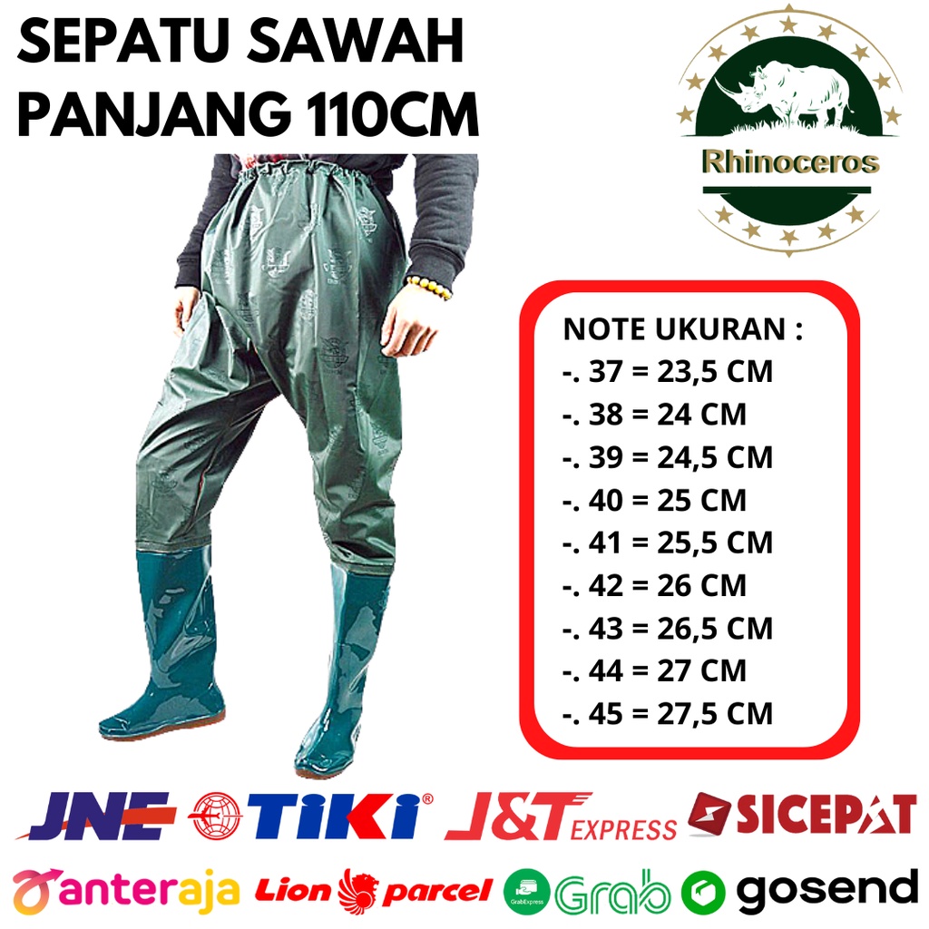 Sepatu Boots Wanita Pria Celana Sawah Panjang Anti Air Sepatu Keong Elastis