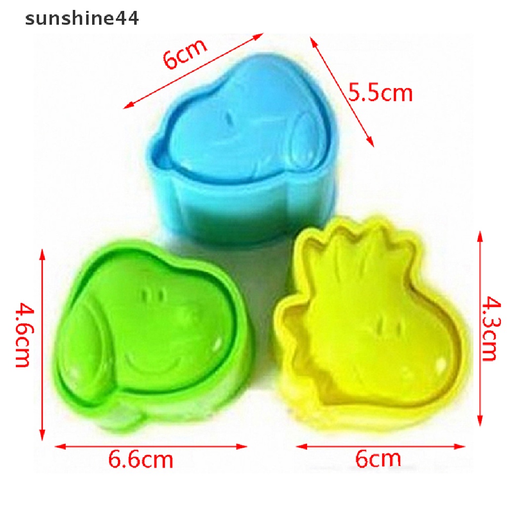 Sunshine 3Pcs / Set Cetakan Pemotong Roti / Kue / Biskuit / Pastry / Nasi DIY Motif Snoopy